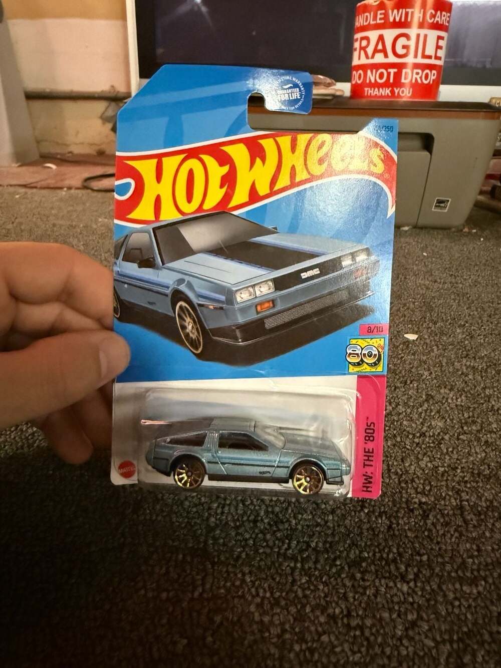 Hot Wheels DMC DeLorean HW The '80s 8/10 Metalflake Pale Blue Diecast Car